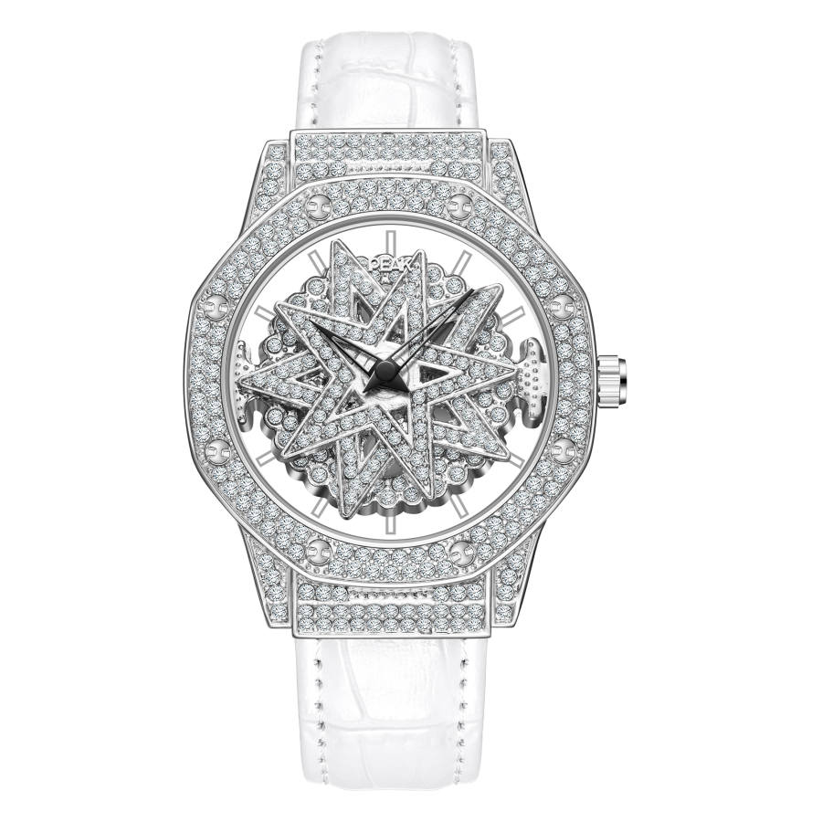 PEAK PEAK Custom Quartz Movement Leather Strap Watch Women's Watch Skeleton Dial
