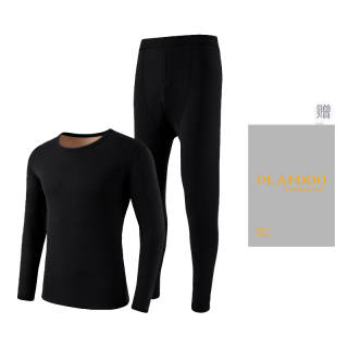 PLANDOO Thickened And Fleece Lined Seamless Solid Color Thermal Underwear Tops Long Johns Base Layer Thermal Set Men's