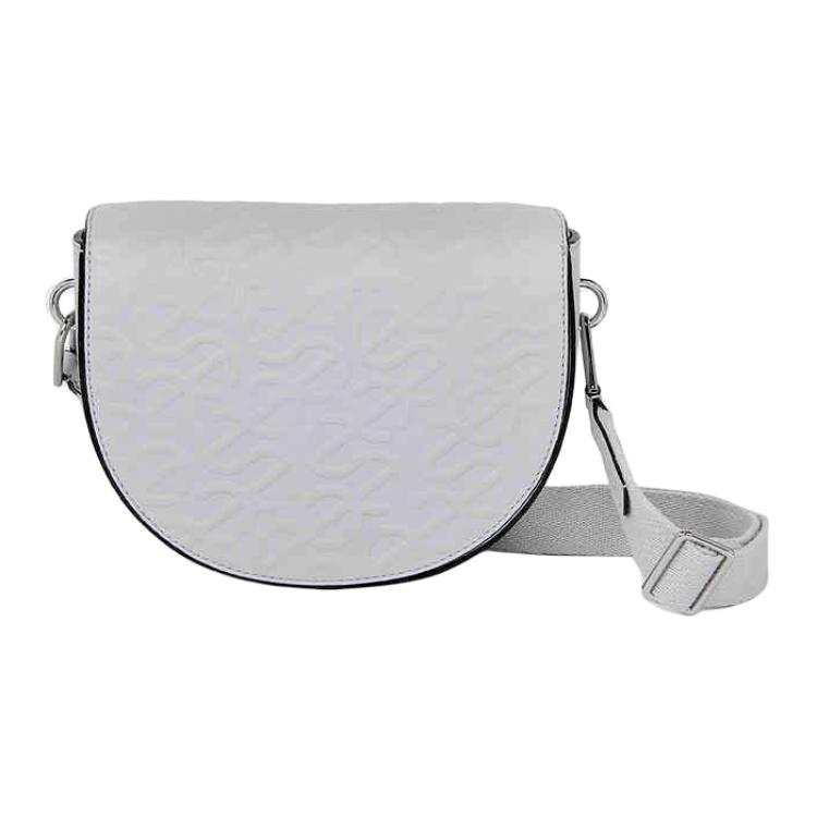 Ecco Cow Leather Saddle Bag, Crossbody Bag, Shoulder Bag Small Women's Cloud Gray