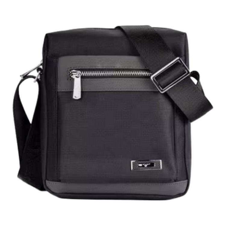 SEPTWOLVES Oxford Shoulder Bag, Crossbody Bag Medium Men's Black/Gray