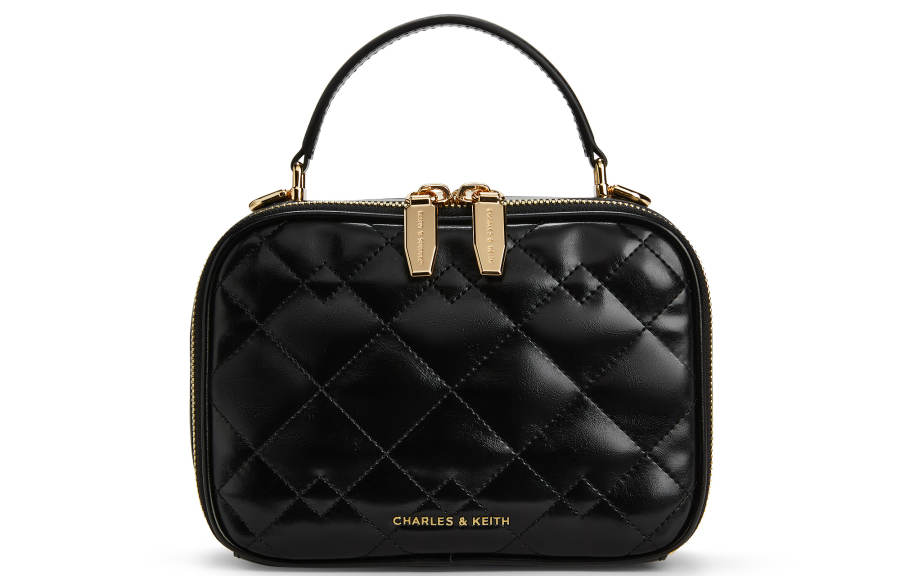 CHARLES&KEITH PU Polyurethane Camera Bag Handbag, Crossbody Bag Small Women's Black/Milk White/Wine Red/Gray