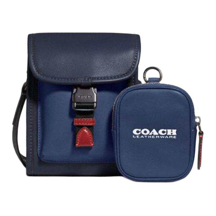 COACH Charter Cow Leather Shoulder Bag, Crossbody Bag Unisex Midnight Marine Blue
