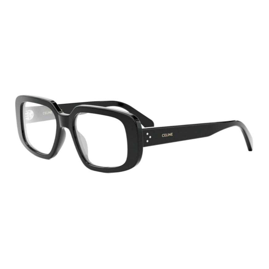 CELINE CELINE Brand Logo Acetate Square Eyeglass Frames Men's Black
