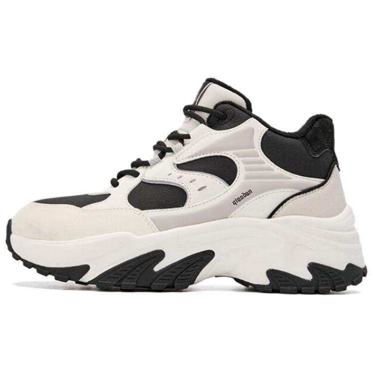QIAODAN Elf Bunny IV Fleece Lined Comfortable Slip Resistant Thermal Slip Resistant Thermal High top Chunky Sneakers