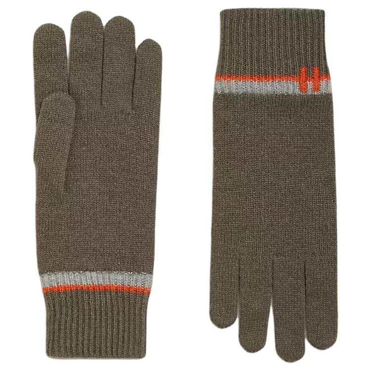 HERMES HERMES Cashmere Knit Gloves Men's Tan
