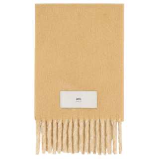 AMIPARIS Ami Logo Tag Fringed Scarf