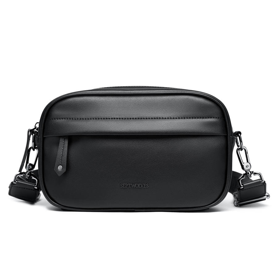 SEPTWOLVES SEPTWOLVES Artificial Leather Crossbody Bag QPL Regular Unisex Black