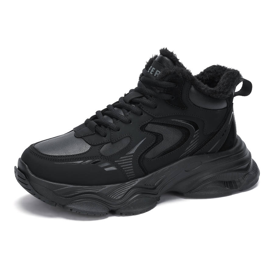 JEEP SPIRIT Thickened And Fleece Lined Versatile Trendy Outdoor Pure Black Commute Work Stylish