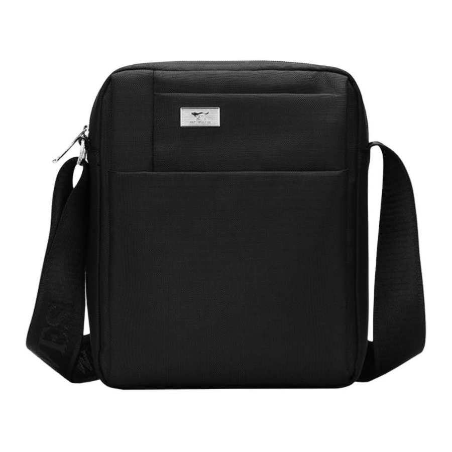 SEPTWOLVES Oxford Crossbody Bag, Shoulder Bag Large Men's Black