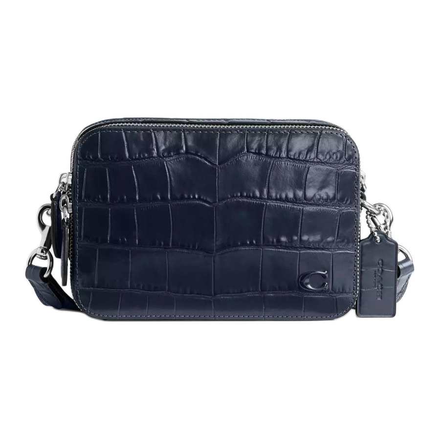 COACH Charter Leather Shoulder Bag, Crossbody Bag Small Men's Dark Marine Blue