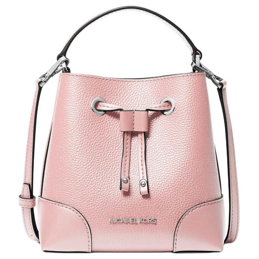 MICHAEL KORS Mercer Leather Bucket Bag, Shoulder Bag, Crossbody Bag, Handbag Small Women's Pink