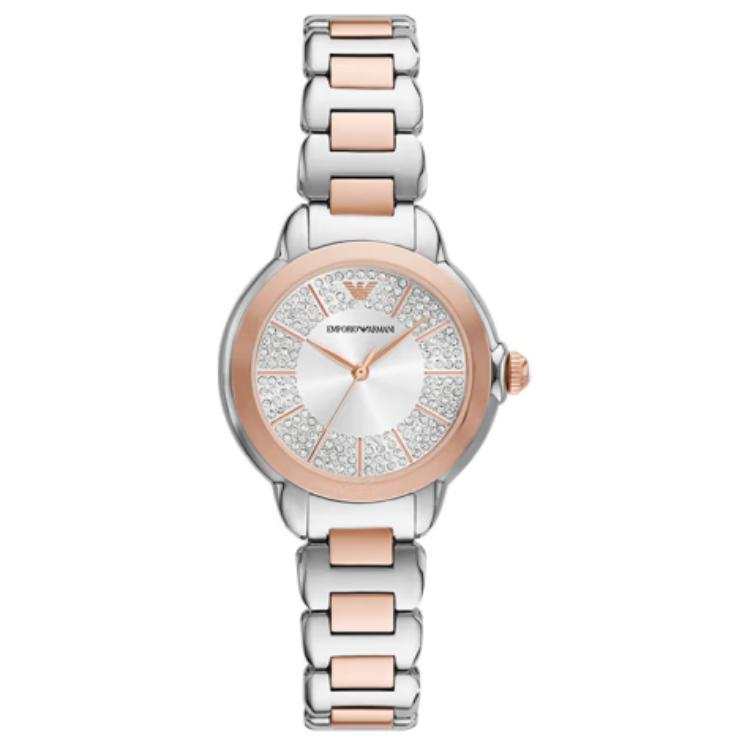 EMPORIO ARMANI Wrist Watches Quartz Movement Stainless Steel Strap 32mm Silver Dial Women's Watch