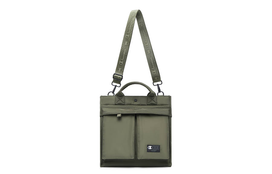 Champion Fabric Shoulder Bag, Crossbody Bag Regular Unisex Smoke Gray/Olive Green