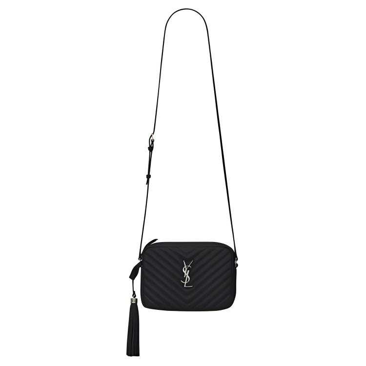 SAINT LAURENT Lou Camera Bag Crossbody Matelasse Leather Black