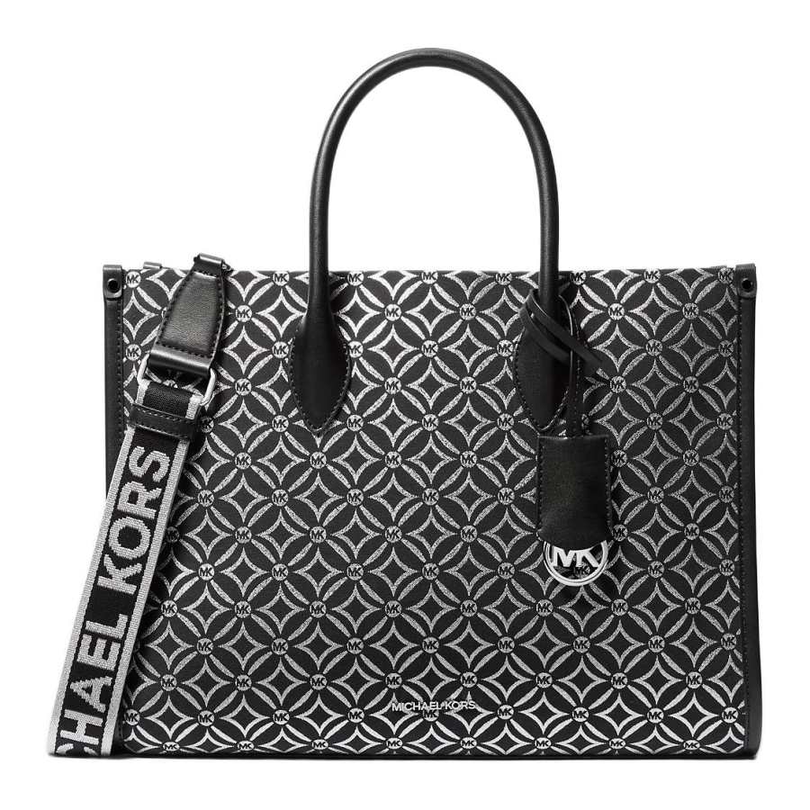 MICHAEL KORS Mirella Polyester Handbag Medium Women's Black & Silver