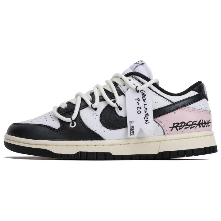 Nike Nike Dunk Abrasion Resistant Slip Resistant Low top Skateboard Shoes Women's Black Pink