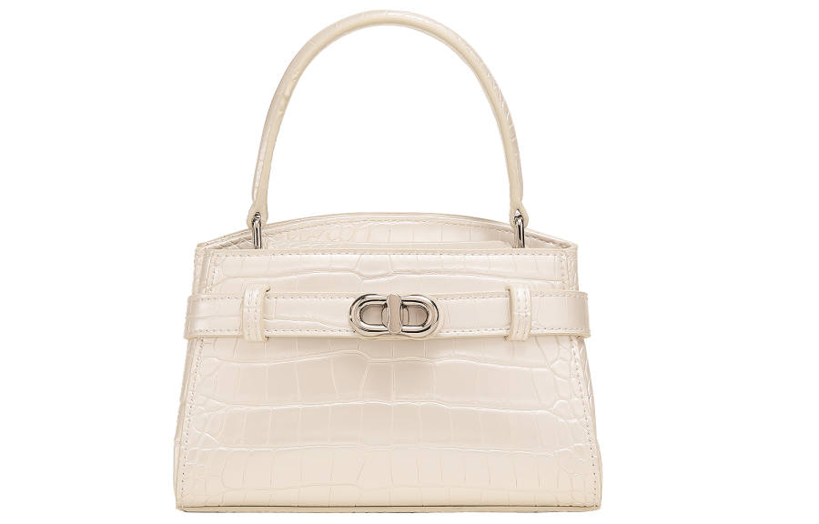 TOUTOU Pu Handbag, Crossbody Bag Regular Women's Pearl Milk White