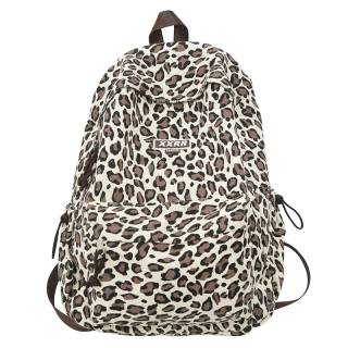 DCLOUD Canvas Backpack Unisex Ecru Leopard Print/Brown Leopard Print
