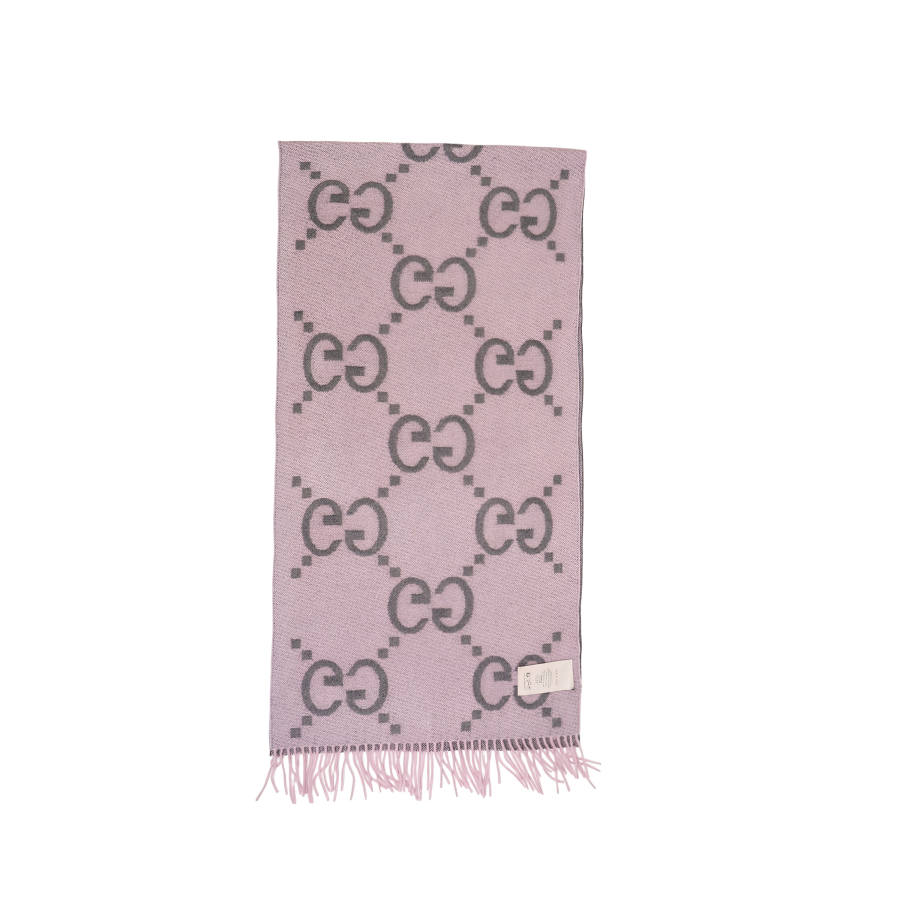 GUCCI Knit Scarves Women's Pink Gray