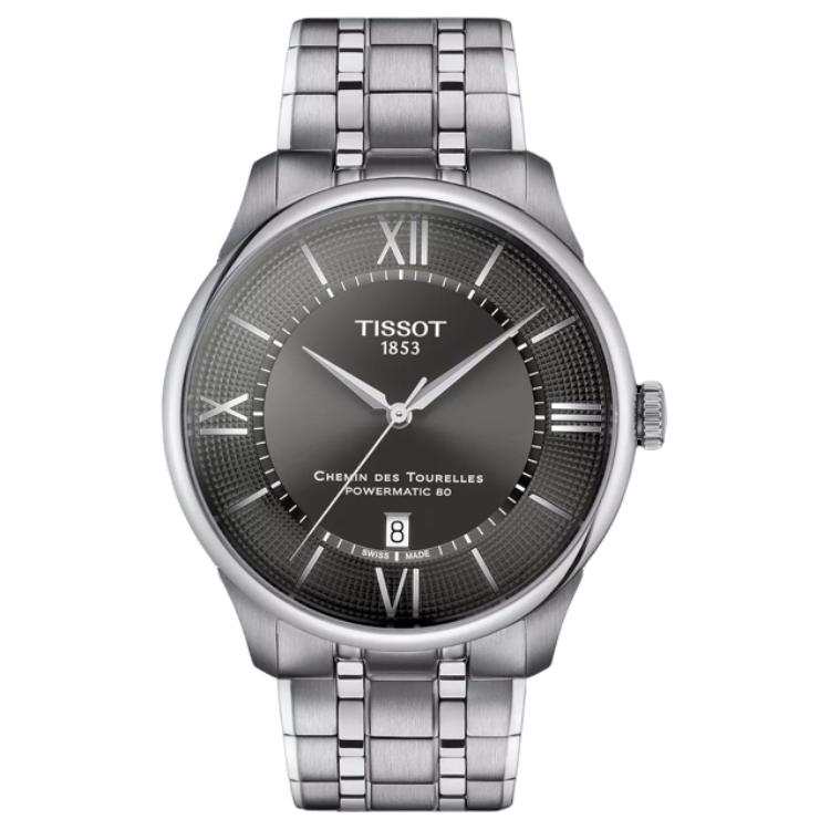 TISSOT Automatic Mechanical Movement 50m Waterproof Men's Watches Watch 42mm Gray Dial Stainless Steel Case
