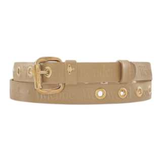 Vivienne Westwood Leather Belts Unisex Gold Width 2.5CM