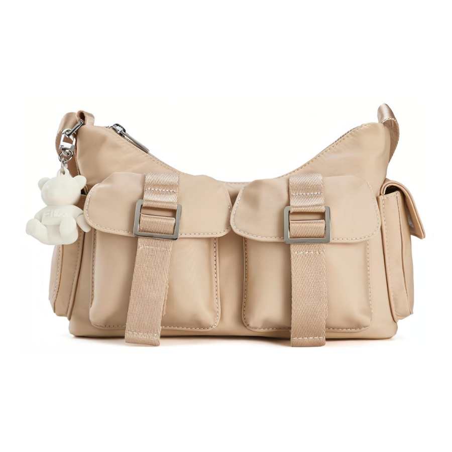 FILA ORIGINALE Fabric Shoulder Bag, Crossbody Bag Mini Women's Wheat Camel Khaki