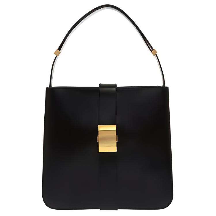 Bottega Veneta Leather One Shoulder Handbag Women's Black