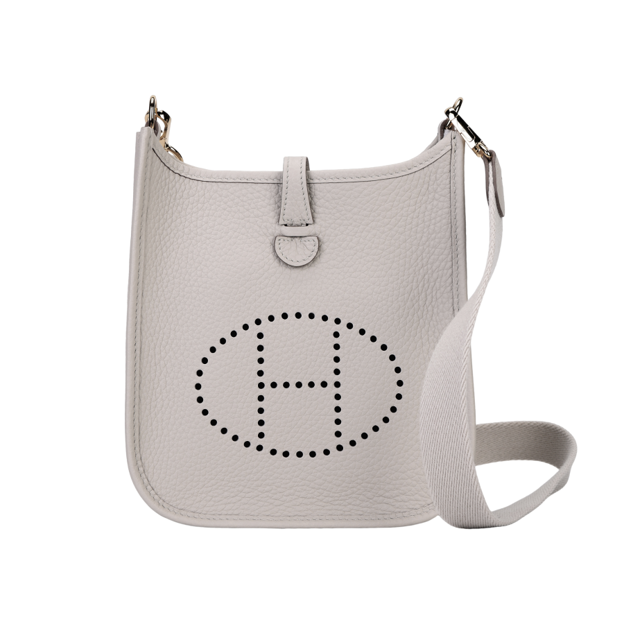 HERMES Evelyne Clemence Cow Leather Shoulder Bag, Crossbody Bag 16 Women's 8L Beton Concrete Gray