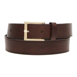 WEEKEND MaxMara Metal Leather Belts Women's Dark Brown Width 3CM