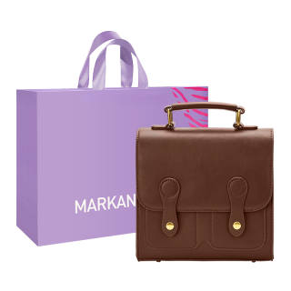 MARKANGARO Pu Small Square Bag, Handbag, Backpack Medium Women's Black/Coffee