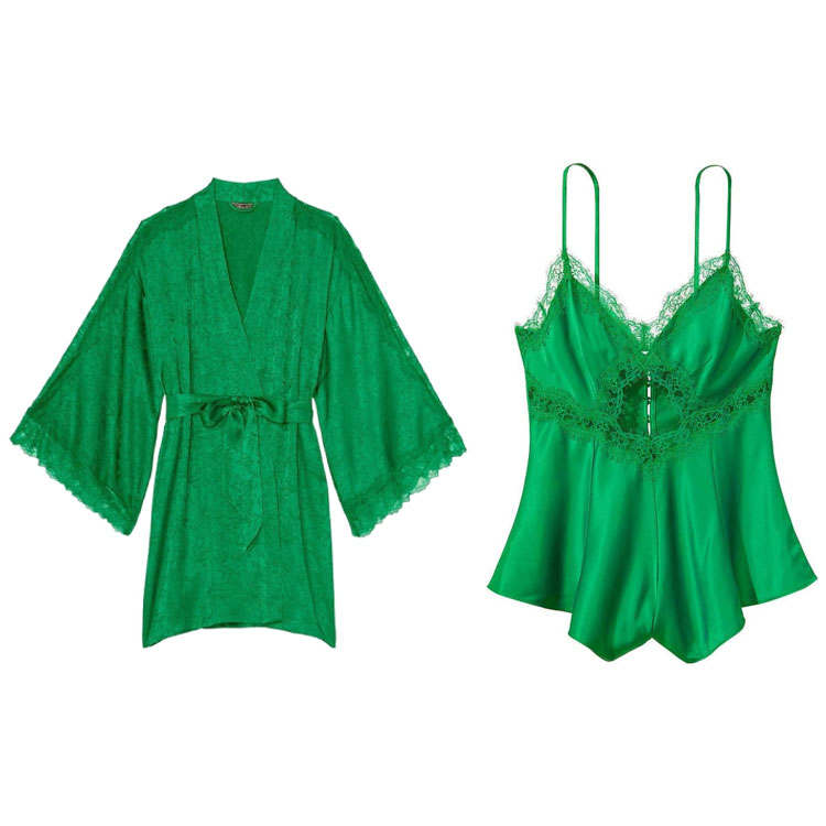 Victoria's Secret Pajama Set Women's Green