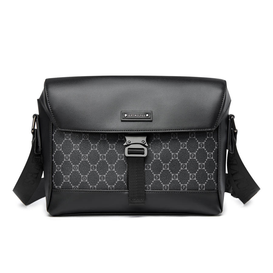 SEPTWOLVES SEPTWOLVES Pu Crossbody Bags Regular Men's Black