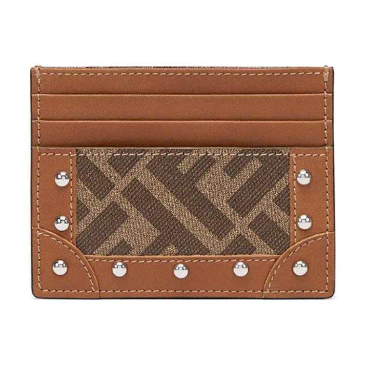 FENDI Canvas Card Holder Card Holder Unisex Brown