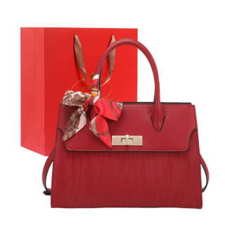 PAYOT Microfiber Synthetic Leather Handbag Regular Women's Burgundy
