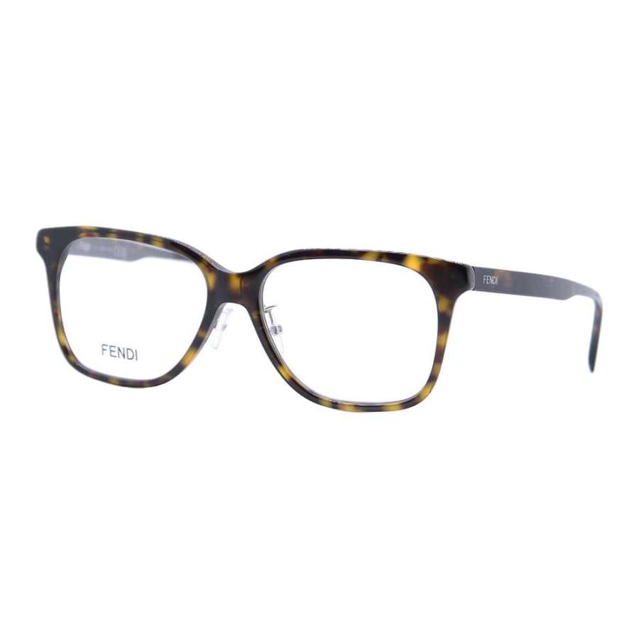 FENDI FENDI Plate Frame Square Eyeglass Frames Unisex Brown