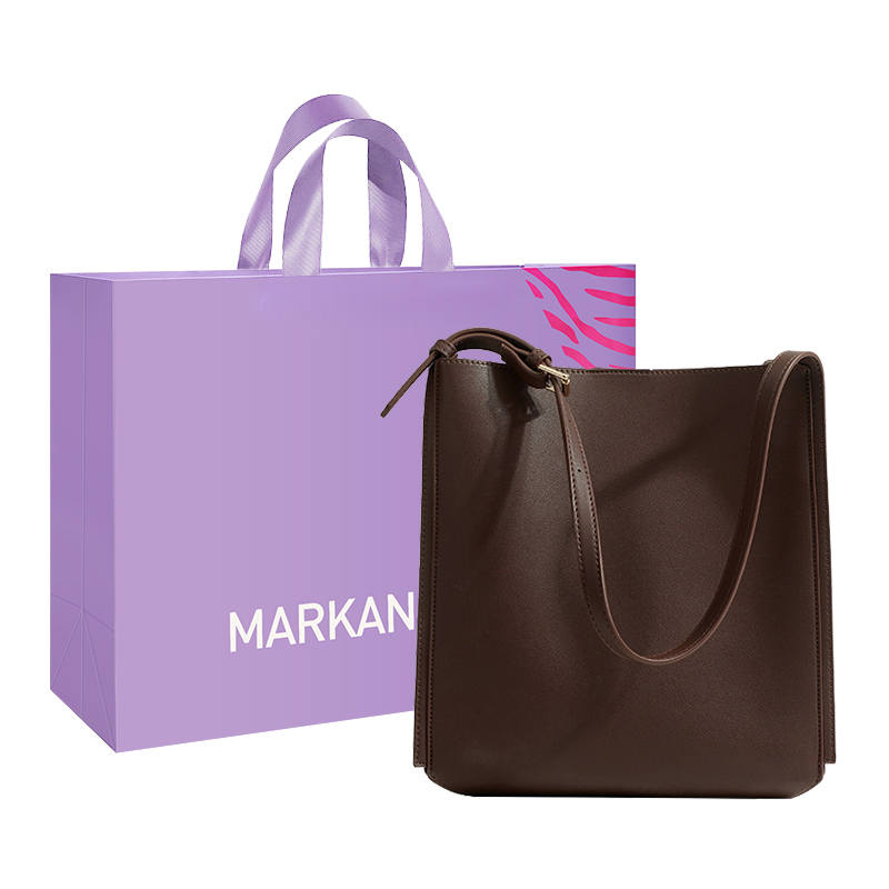 MARKANGARO Pu Bucket Bag, Tote Bag, Shopping Bag, Crossbody Bag, Shoulder Bag Medium Women's Black/Gray/Brown