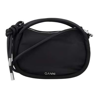 GANNI Curved Logo letter Tote Bag