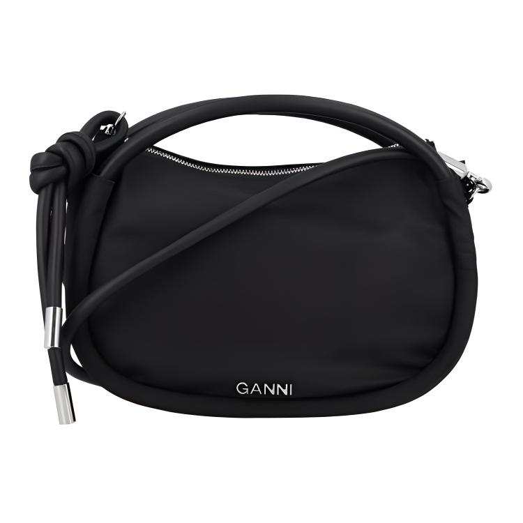 GANNI Curved Logo letter Tote Bag