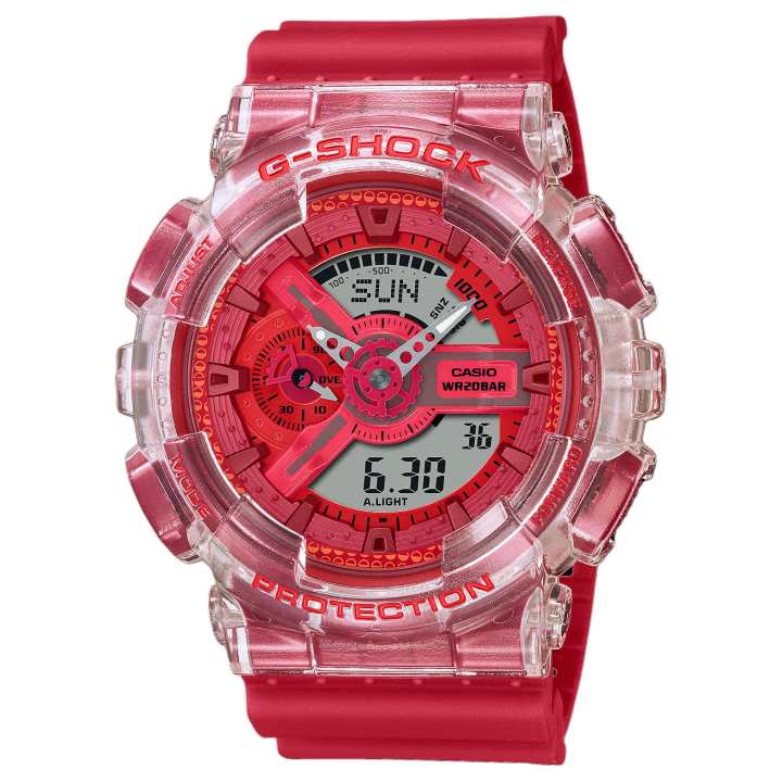 CASIO CASIO Unisex Liquid Crystal/Analog Dual Display Series Red Watch GA-110GL-4A