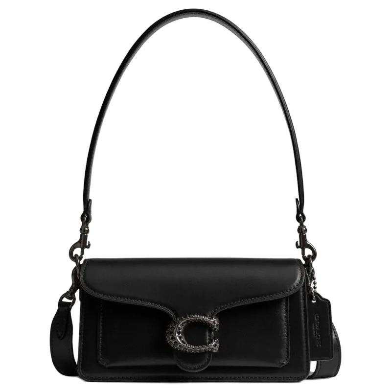 COACH Tabby Cow Leather Handbag, Shoulder Bag Small Women's Black