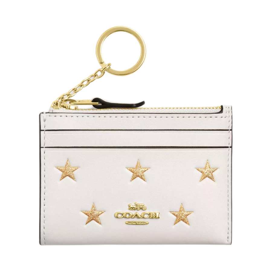 COACH Refined Calfskin Card Holder Regular Women's White