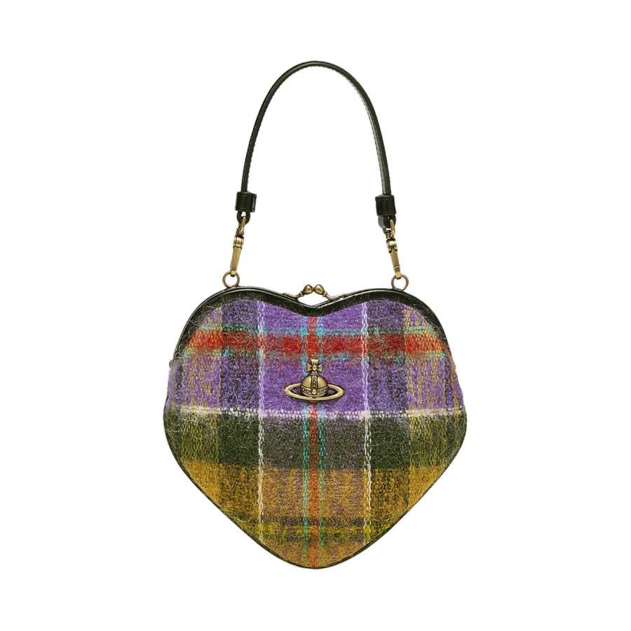 Vivienne Westwood Wool Shoulder Bag Women's Purple & Multicolor