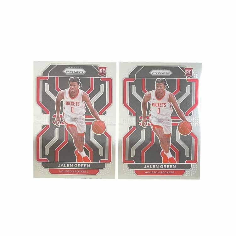 PANINI 2021 22 Prizzm Rising Stars RC Rockets, Jalen Green, Base Star Card, Card Condition Pass Sports Cards 2 Pcs