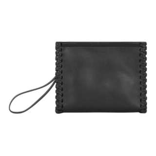 ETRO Zip Closure Leather Clutch Medium Women's Black