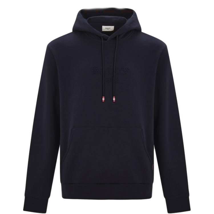 BALLY BALLY Sweatshirts Men's Blue Hooded Moderate Regular