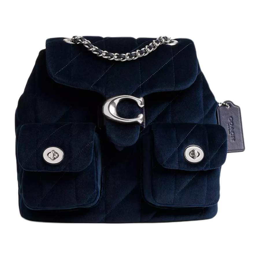 COACH COACH Tabby Velvet Backpack Medium Women's Blue