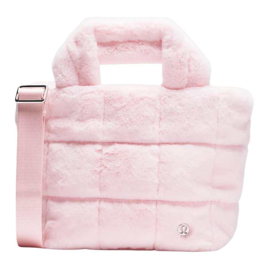 Lululemon Quilted Polyester Shoulder Bag, Crossbody Bag, Handbag Mini Women's Strawberry Milkshake