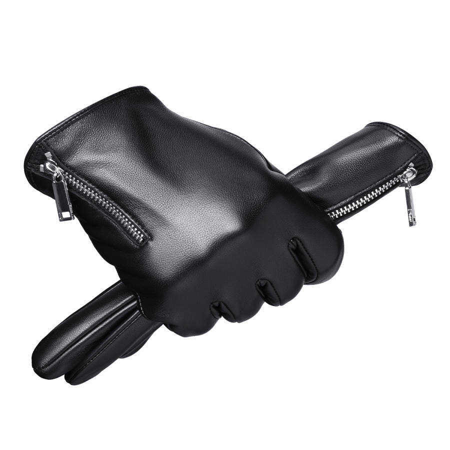 SEPTWOLVES Genuine Leather And Fleece Lined Thermal Motorcycle Cycling Windproof Touchscreen Sheepskin Gloves Men's
