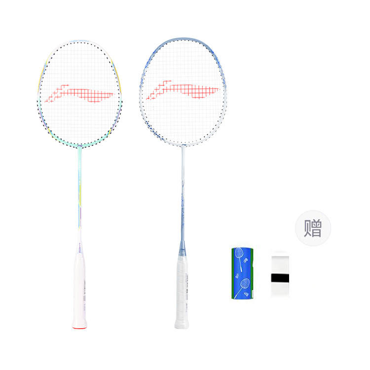 Li-Ning Li Ning Full Carbon Badminton Rackets Control Type All around Defense Advanced Level 675mm Cyan+Light Blue