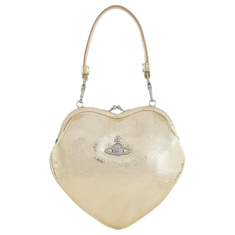 Vivienne Westwood Leather One Shoulder Handbag Women's Gold